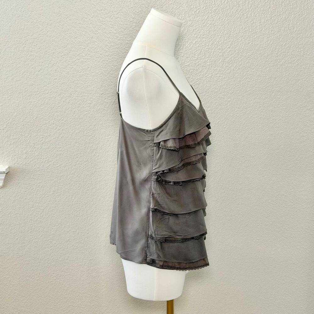 NWT Ella Moss Ruffle Lace Cami Gray Tiered Y2K Romantic Boho Indie Sleaze USA M - Picture 9 of 12